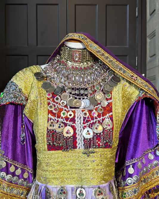 AFGHAN BRIDAL JEWELLERY SET - LIGHT PURPLE