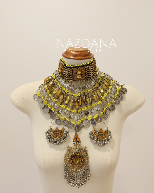 AFGHAN JEWELLERY SET- ORANGE