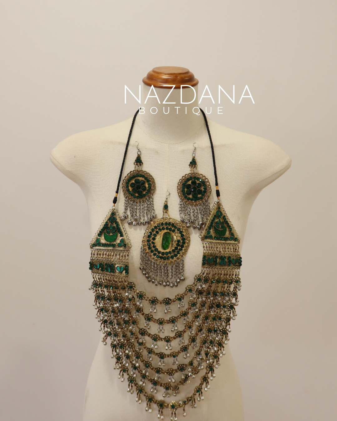 AFGHAN JEWELLERY SET- GREEN