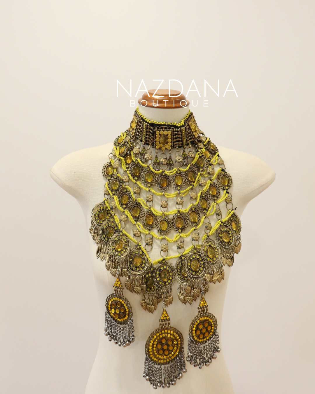 AFGHAN JEWELLERY SET- MUSTARD
