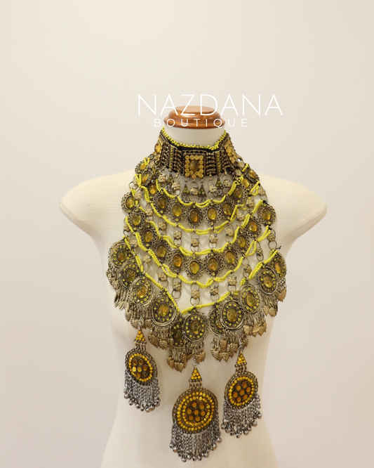 AFGHAN JEWELLERY SET- MUSTARD