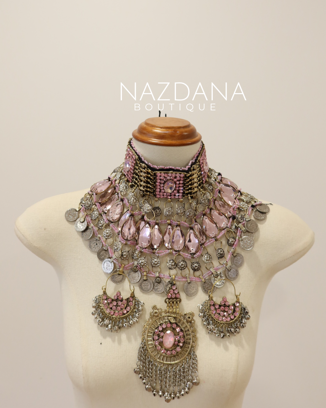 AFGHAN JEWELLERY SET- PINK