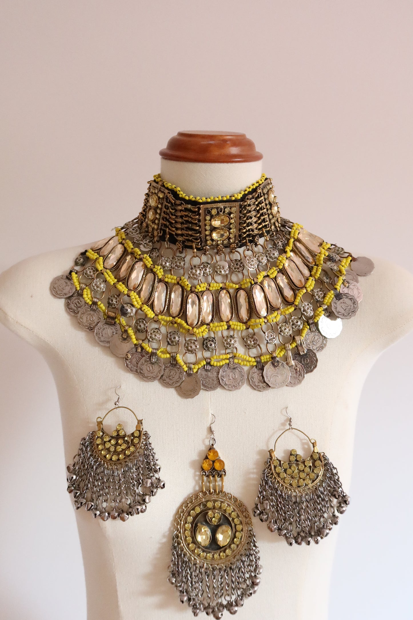 AFGHAN BRIDAL JEWELLERY SET- LIGHT YELLOW